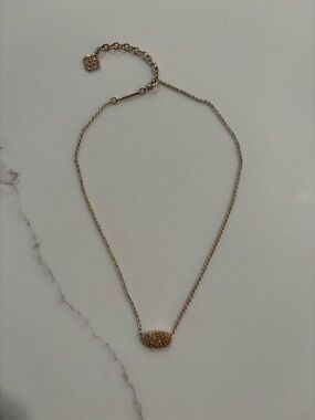 Kendra Scott Rose Gold Pavé Oval Pendant Necklace